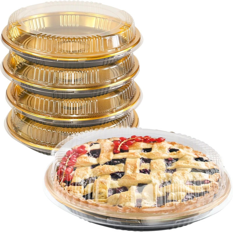Tamnjvrr 5 Pcs Disposable Pie Carrier with Clear Lid Round Cake Cupcake Container for Pies Cake Slice Candy Pizza Salads Meal Prep (11 Inch) - Image 1